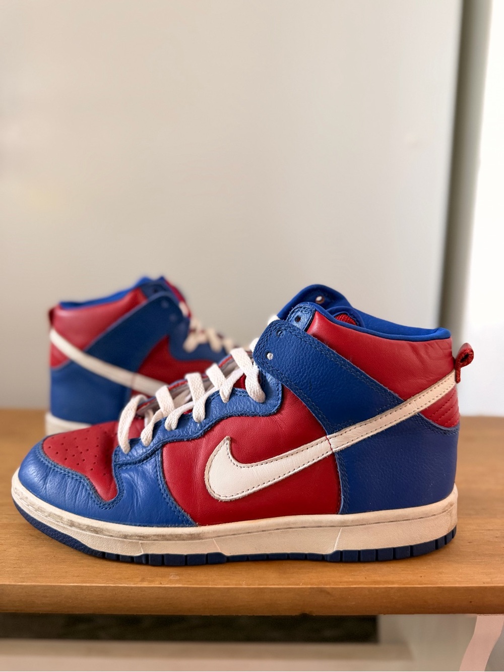 Nike High-Top Sneakers - Red, Blue & White